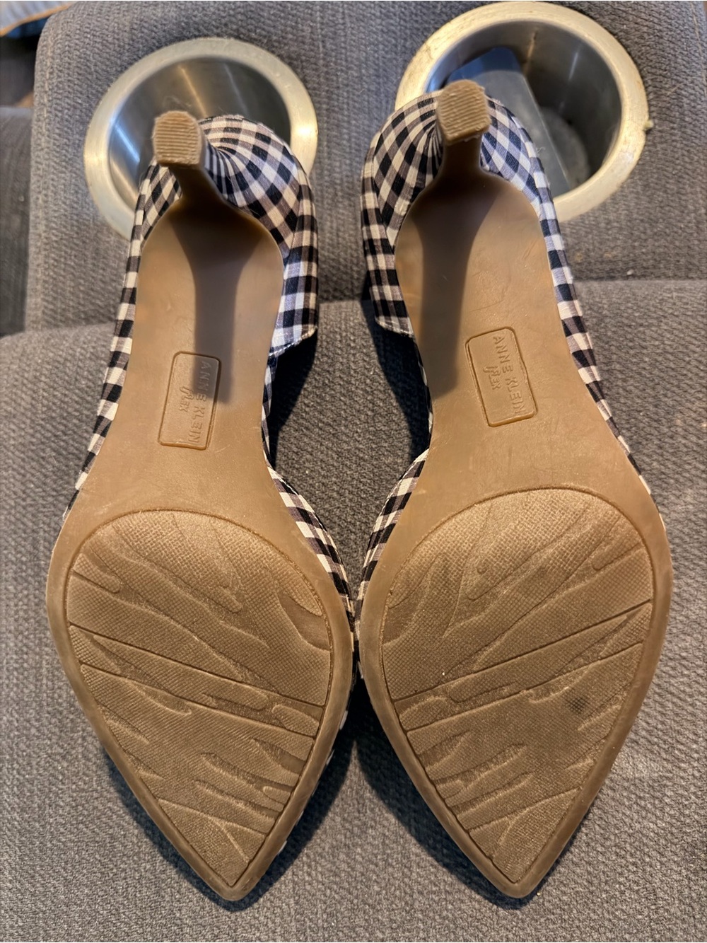 Anne Klein Black & White Gingham Pointed-Toe Heels - Picture 4 of 4